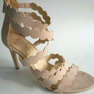 NEW JESSICA SIMPSON Nude Blush Pink Fabric Cage Sandal Shoes